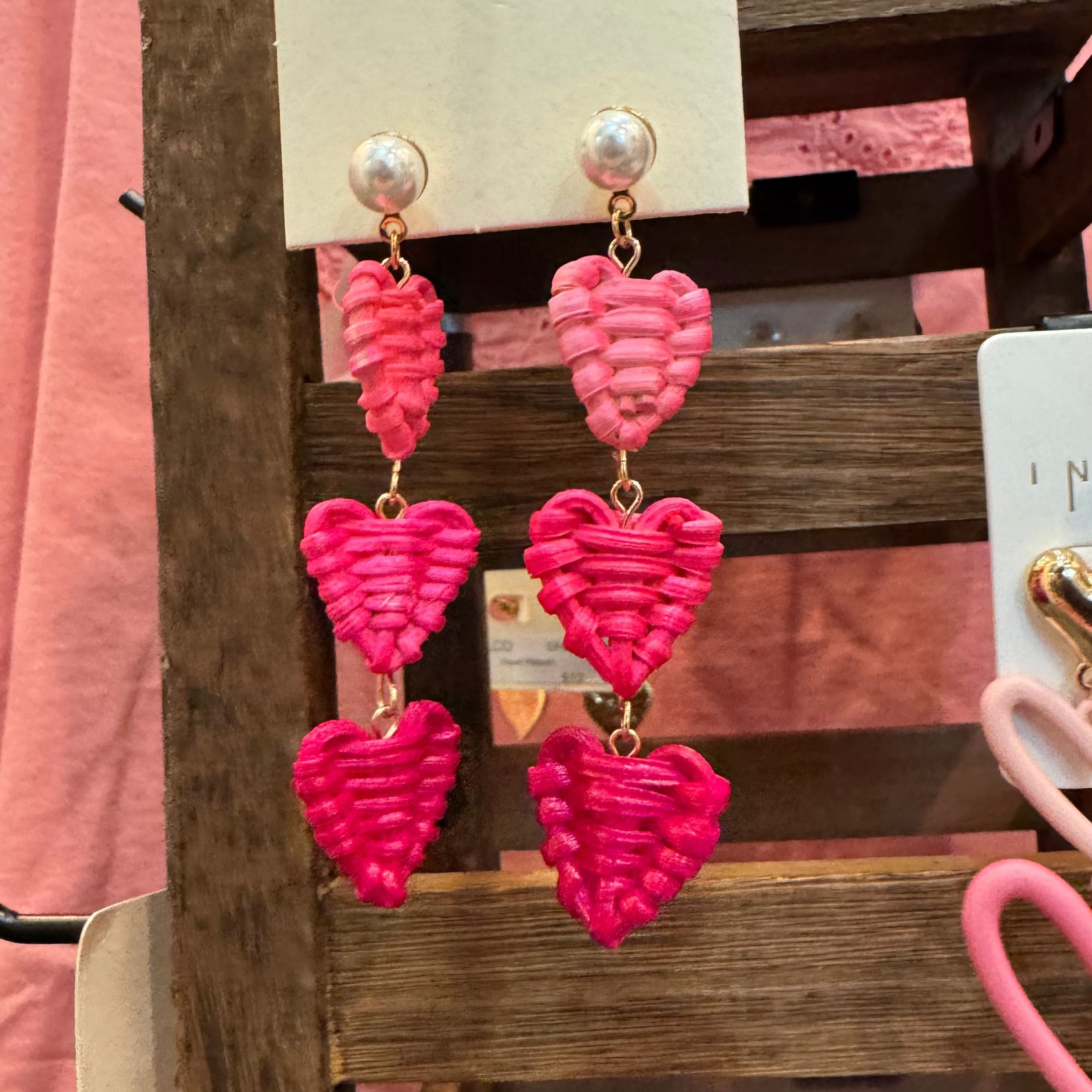 Rattan Heart Drop Earrings
